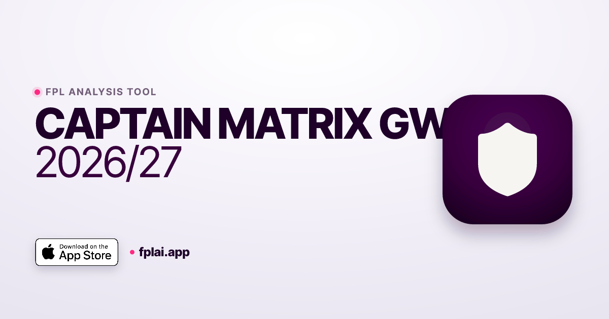 Captain Matrix GW6 FPL 2026/27 | FPLai